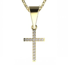 BeKid dětský přívěšek křížek 1167o Žluté zlato - 585 Diamant