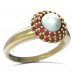 BG prsten s přírodní perlou 540-I - Kov: Stříbro 925 - rhodium, Kámen: Granát a perla
