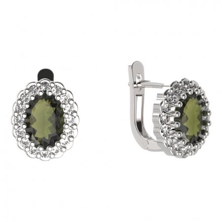 BG earring oval 435-07 - Metal: Silver 925 - rhodium, Stone: Garnet