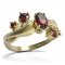 BG ring oval 477-P - Metal: Silver - gold plated 925, Stone: Garnet