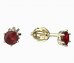 BeKid, Gold kids earrings -1294 - Switching on: Screw, Metal: Yellow gold 585, Stone: Red cubic zircon