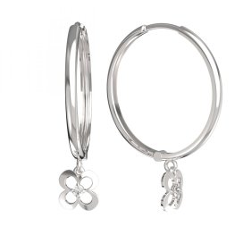 BG zlaté náušnice čtyřlístek 829 Bílé zlato - 585 Diamant