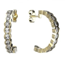 BG zlaté náušnice 458 Žluté zlato - 585 Bílý kubický zirkon