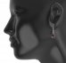 BG earring oval 493-B93 - Metal: Silver 925 - rhodium, Stone: Garnet