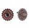 BG earring circular -  457 - Metal: Silver 925 - rhodium, Stone: Garnet
