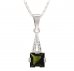BG pendant square stone496-G - Metal: Silver 925 - rhodium, Stone: Garnet