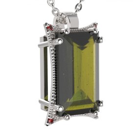 BG přívěs vsazeny kameny:český granát  693 Stříbro 925 - rhodium Vltavín a granát