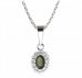 BG pendant oval 433-0 - Metal: Silver 925 - rhodium, Stone: Garnet