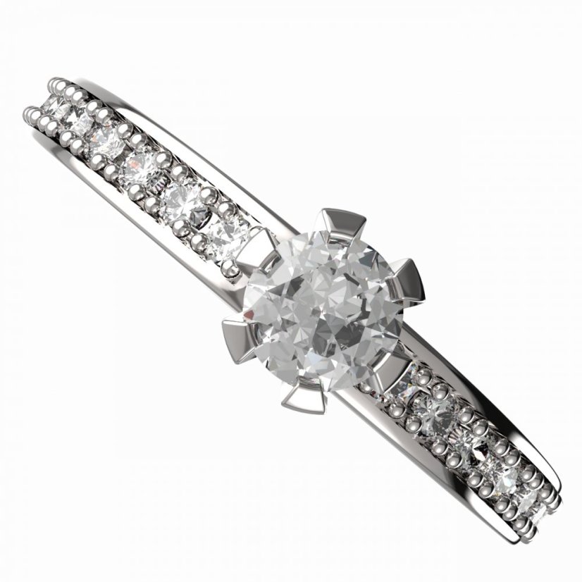 BG zlatý diamantový prstýnek 556 E Růžové zlato 585 (30-90dní) Diamant lab-grown
