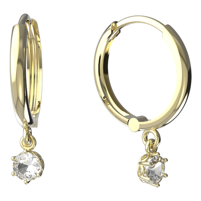 BeKid dětské náušnice 1293 Žluté zlato - 585 Diamant