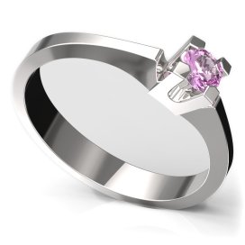 BG zlatý prstýnek 783 Bílé zlato - 585 Růžový kubický zirkon