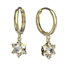 BG zlaté diamantové náušnice hvězdička 978 Žluté zlato - 585 Diamant lab-grown