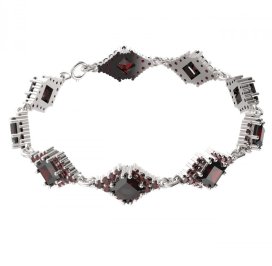 BG náramek 427 Stříbro 925 - rhodium Granát