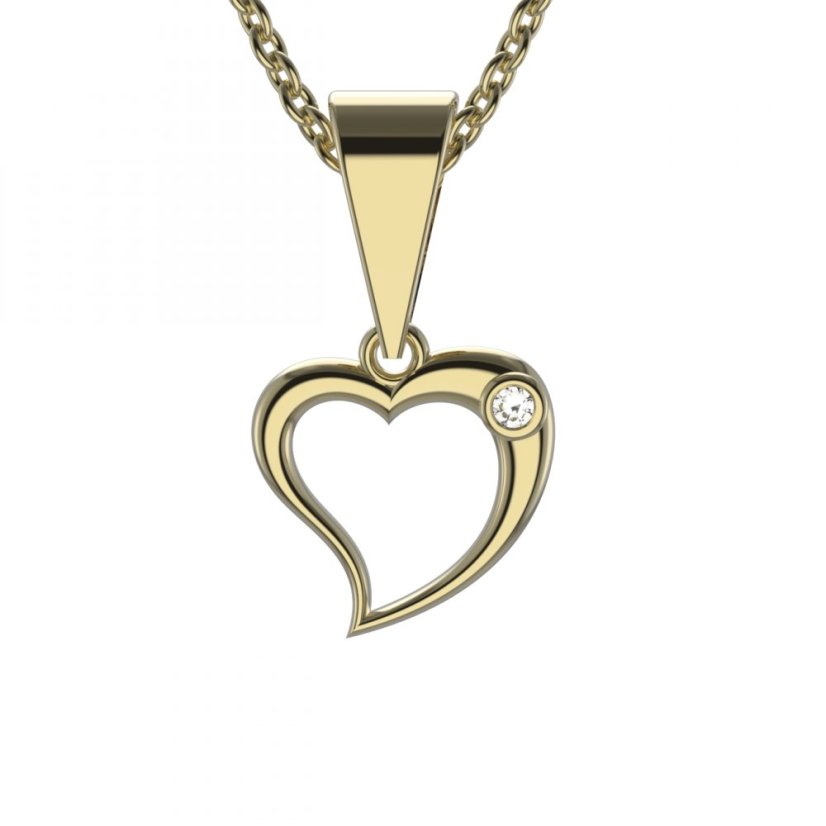 BG zlatý přívěšek srdíčko 1268 Žluté zlato - 585 Diamant