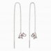 BeKid, Gold kids earrings -1159 - Switching on: Chain 9 cm, Metal: White gold 585, Stone: Red cubic zircon