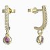 BeKid, Gold kids earrings -101 - Switching on: Pendant hanger, Metal: Yellow gold 585, Stone: Pink cubic zircon
