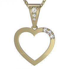 BG zlatý přívěšek srdíčko 1262 Žluté zlato - 585 Diamant