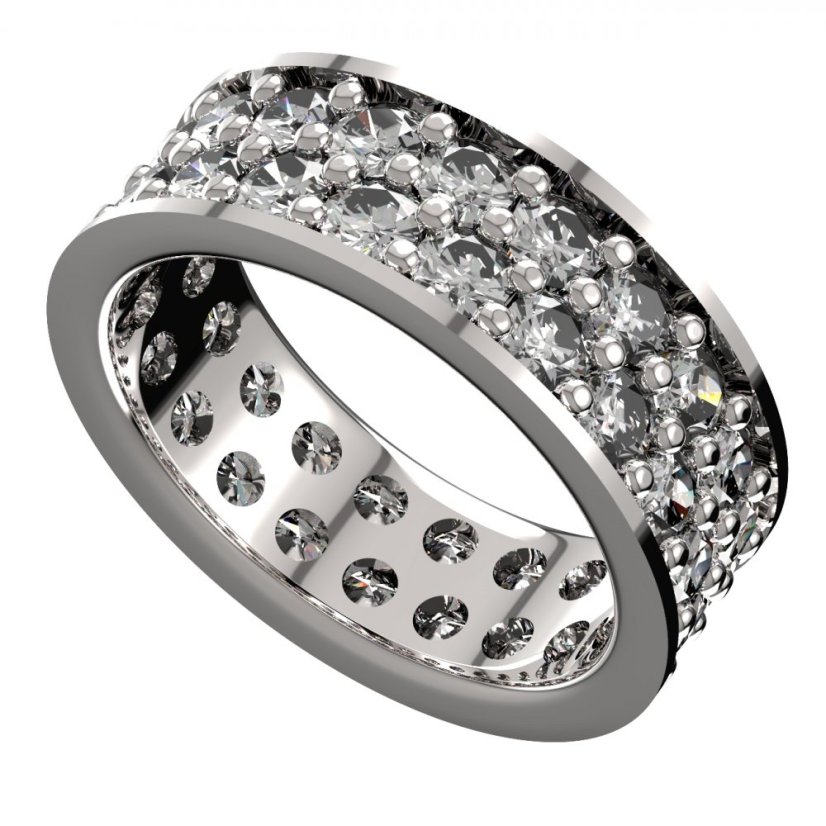 BG zlatý prstýnek 503 Bílé zlato - 585 Diamant