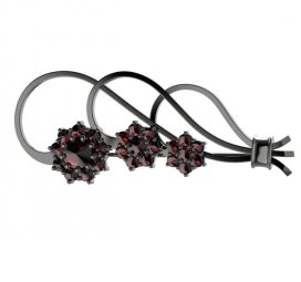 BG brož 063 Stříbro 925 - ruthenium (30-90dní) Granát