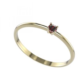 BG zlatý prstýnek s granátem 904 Žluté zlato - 585 Granát