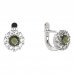 BG earring circular 628-07 - Metal: Silver 925 - rhodium, Stone: Garnet