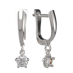 BG zlaté náušnice 874 Bílé zlato - 585 Diamant