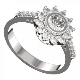 BG zlatý prstýnek 753 Bílé zlato - 585 Bílý kubický zirkon