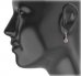 BG circular earring 452-84 - Metal: White gold 585, Stone: Moldavite and cubic zirconium