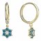 BeKid, Gold kids earrings -109 - Switching on: Circles 15 mm, Metal: Yellow gold 585, Stone: Dark blue cubic zircon