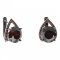 BG náušnice kruhového tvaru 475-90 - Kov: Stříbro 925 - rhodium, Kámen: Granát