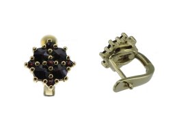 BG náušnice český přírodní granát  013 Bílé zlato - 585 Granát