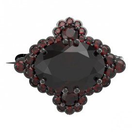 BG brož 686 Stříbro 925 - ruthenium (30-90dní) Granát