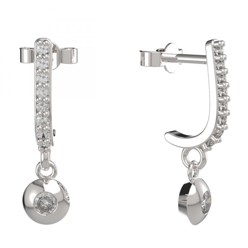 BG zlaté diamantové náušnice 732 Bílé zlato - 585 Diamant lab-grown