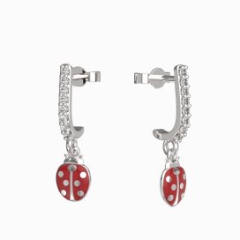 BeKid dětské náušnice beruška 1206 Bílé zlato - 585