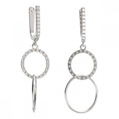 BG zlaté náušnice 116392 Bílé zlato - 585 Diamant
