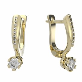 BG zlaté náušnice s diamanty 869 Žluté zlato - 585 Diamant lab-grown