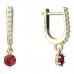 BeKid, Gold kids earrings -1293 - Switching on: English, Metal: Yellow gold 585, Stone: Red cubic zircon
