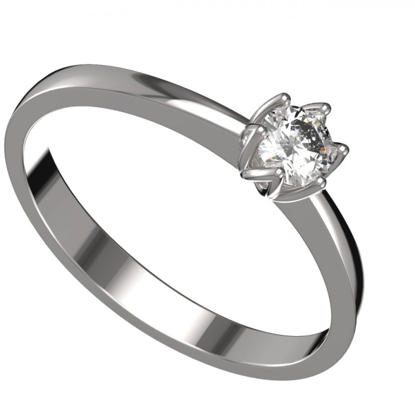 BG zlatý prstýnek 1122 Bílé zlato - 585 Diamant