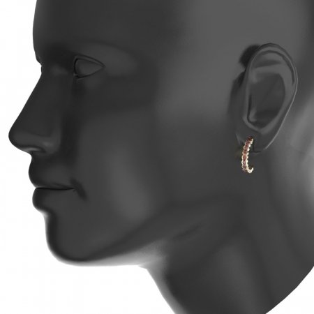 BG garnet earring 458 - Metal: Silver 925 - rhodium, Stone: Garnet
