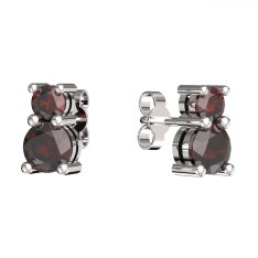 BG  náušnice s granátem nebo vltavínem 746 Stříbro 925 - rhodium Granát