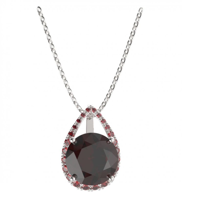 BG přívěs kruhového tvaru 475-90 Stříbro 925 - rhodium Granát