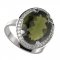 BG prsten oválný 729-I - Kov: Stříbro 925 - rhodium, Kámen: Vltavín a granát
