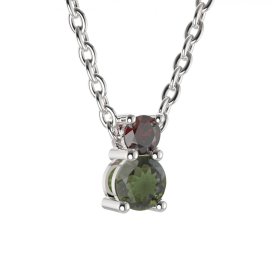BG přívěs vsazeny český granát nebo vltavín 746 Stříbro 925 - rhodium Vltavín a granát