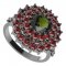 BG ring 457-Z circular - Metal: Silver 925 - rhodium, Stone: Garnet