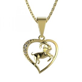BeKid dětský zlatý přívěsek 042 kozoroh Žluté zlato - 585 Diamant