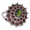 BG ring oval 021-I - Metal: Silver 925 - rhodium, Stone: Garnet