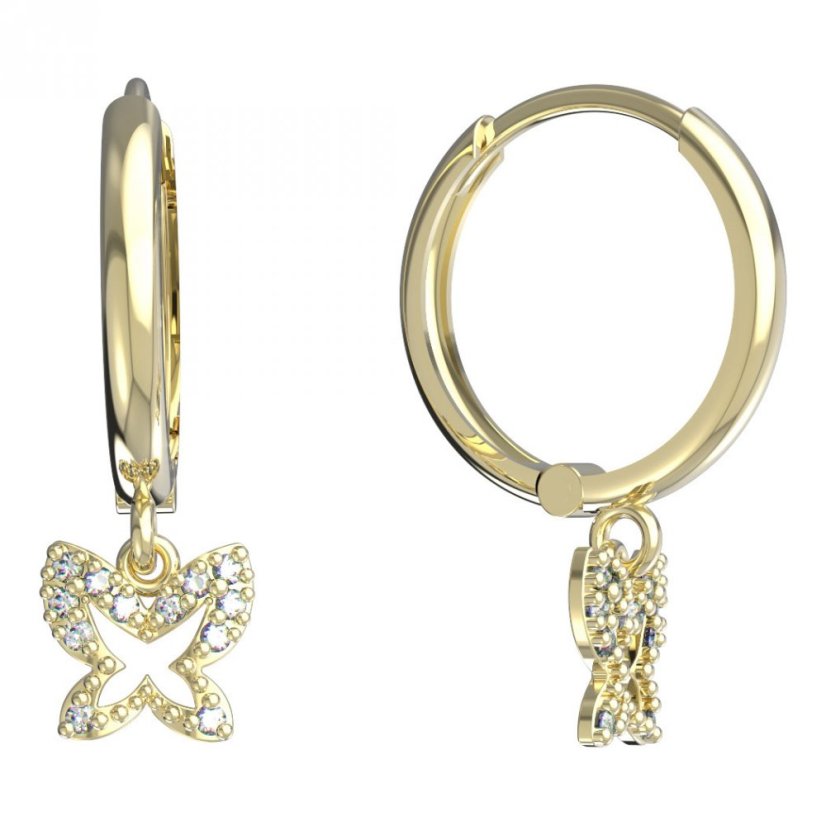 BeKid dětské náušnice motýlek 846 Bílé zlato - 585 Diamant