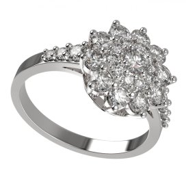 BG zlatý prstýnek 947Z Bílé zlato - 585 Diamant