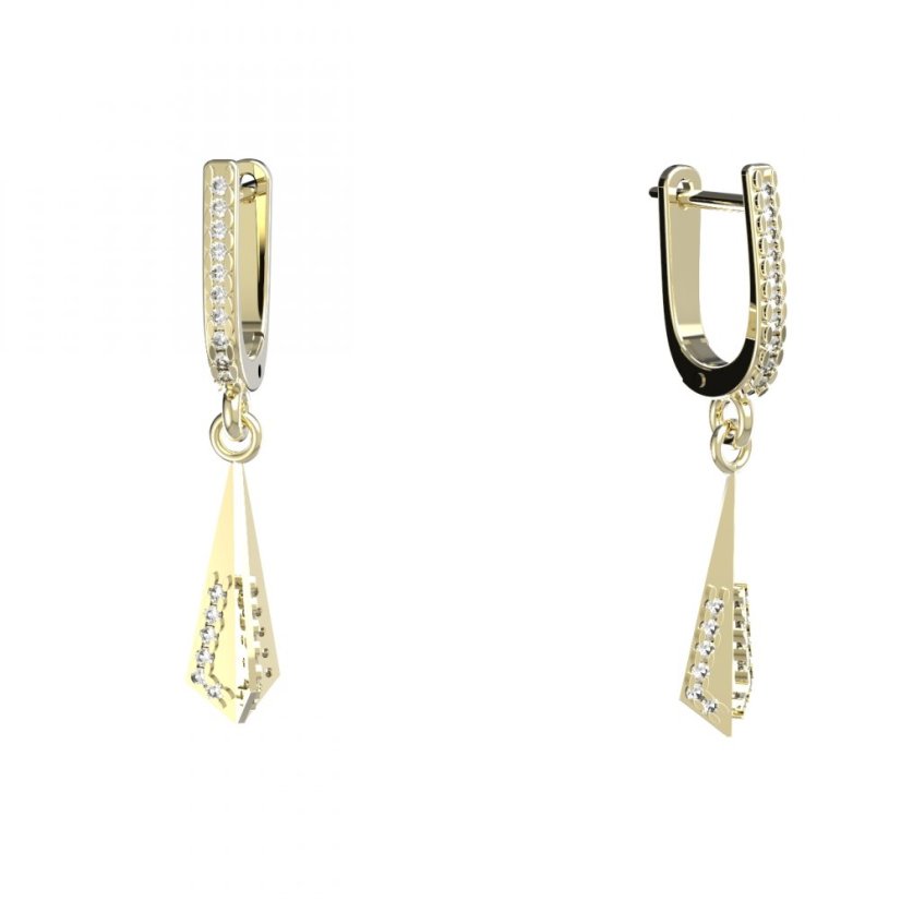 BG zlaté náušnice 1360 Žluté zlato - 585 Diamant