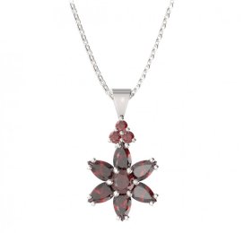 BG přívěs ve tvaru hvězdy 520-87 Stříbro 925 - rhodium Granát